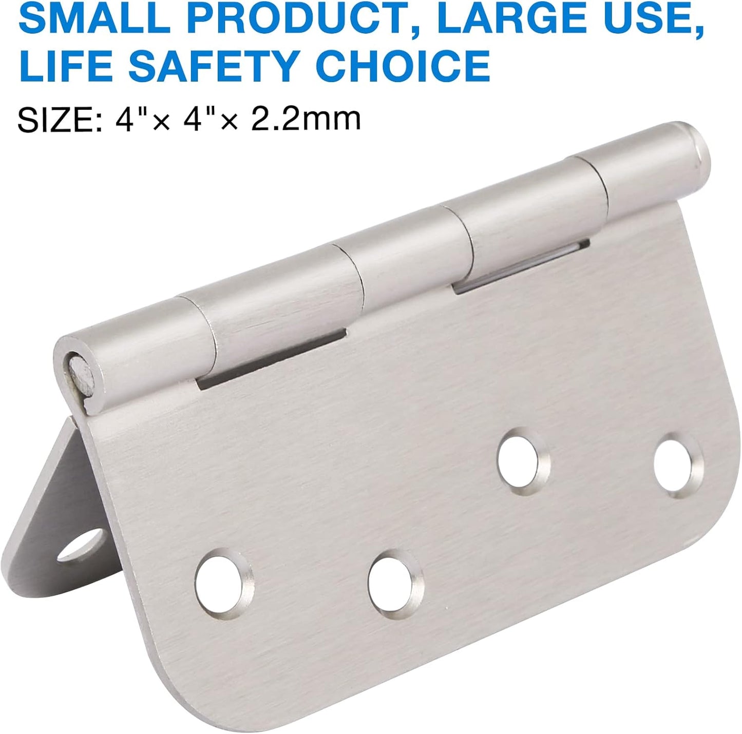 12 Pack 4 Inch Nickel Door Hinges Satin/Brushed Nickel Door Hinges 4 in x 4" Exterior Interior Door Hinge for Stardand Doors Stall,Front,Closet,Silver Residential Hinges Iron Bifold Door Hinge