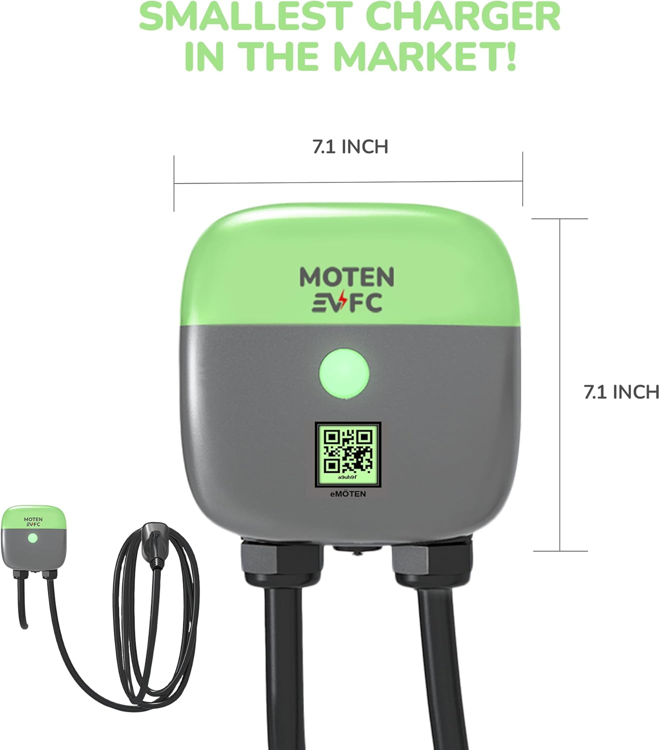 AQUILA-48S Level 2 EV Home Charger 48A, Ethernet, WiFi, RFID, 25 FT Cable, FCC, ETL, Energy Star, Docking Holster, eMOTEN Phone APP, Hardwired