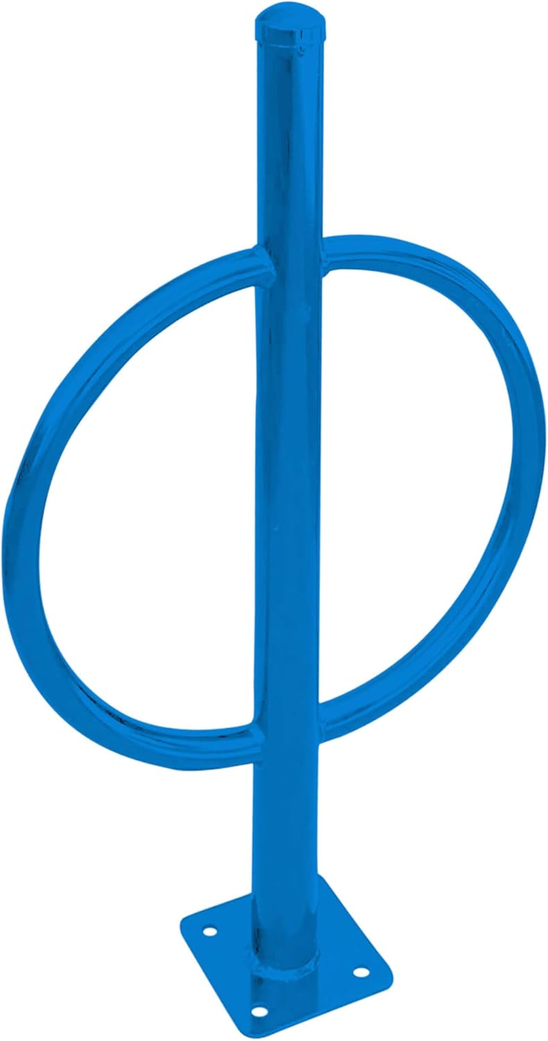 Sandbaggy Post and Ring Bike Rack - Commercial Bike Racks - Galvanized Steel - Anti-Theft Design - In Ground, Apartments, Sidewalks, Industrial (Blue, 2)