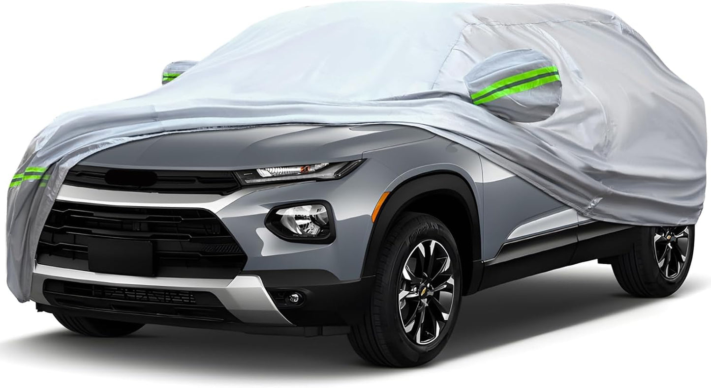 KEYOOG 6-Layer Full Car Cover is All-Weather Waterproof, Universal in All Seasons, Snow Prevention, Rainproof, Acid Rainproof, Sunscreen, Ultraviolet-Proof, Applicable to SUV and MPV (Up to 180")