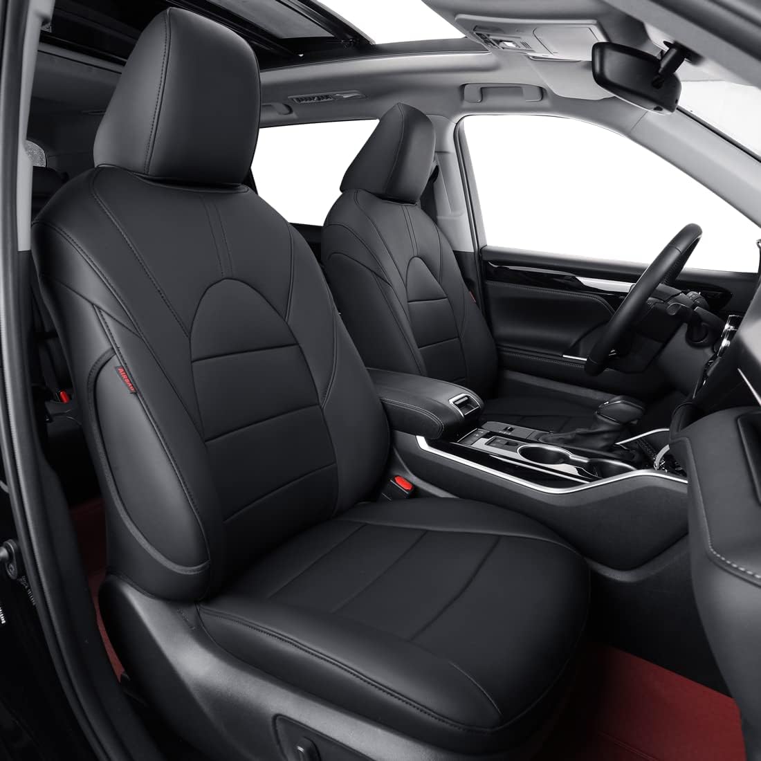 coverdream Custom Seat Covers Compatible with Select Toyota Camry XLE, XSE, XLE V6, XSE V6 2018 2019 2020 2021 2022 2023 Models - Leatherette (Black,Full Set)