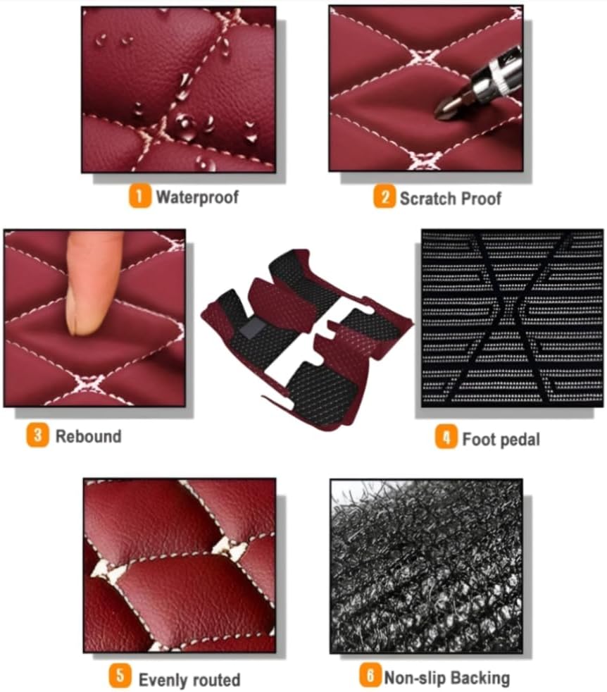 Add Personal Touch to Your Vehicle with IMEISH Customizable Logo Text Car Mats for 99% of vehiclesPads Protection Non-Slip Leather Floor Liners (Beige and Black Beige)