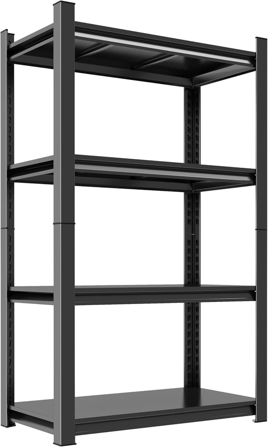 Metal Garage Shelving Unit, Heavy Duty 5-Tier Adjustable Storage Rack, Steel Shelving,2000 lbs Capacity, Industrial Shelves for Heavy Tools and Equipment (4-Tier 63" H x 40" W x 18" D)