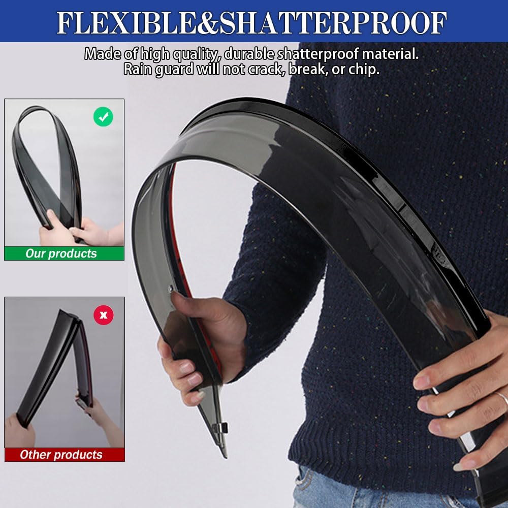 Rain Guards for Jeep Wrangler JK 2007-2018, in-Channel Side Window Deflectors for Jeep Wrangler, Window Visors for Jeep Cars, for Jeep Car Accessories, 4 pcs