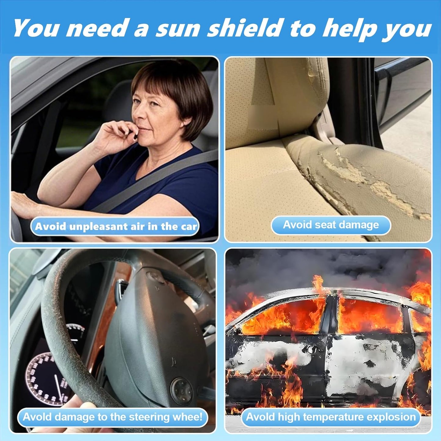 Windshield Sun Shade for Infiniti QX60 2022-2025 4-Layer Front Window Shade Custom Sun Visor 240T Shade Blocks UV Keep Your Car Cooler