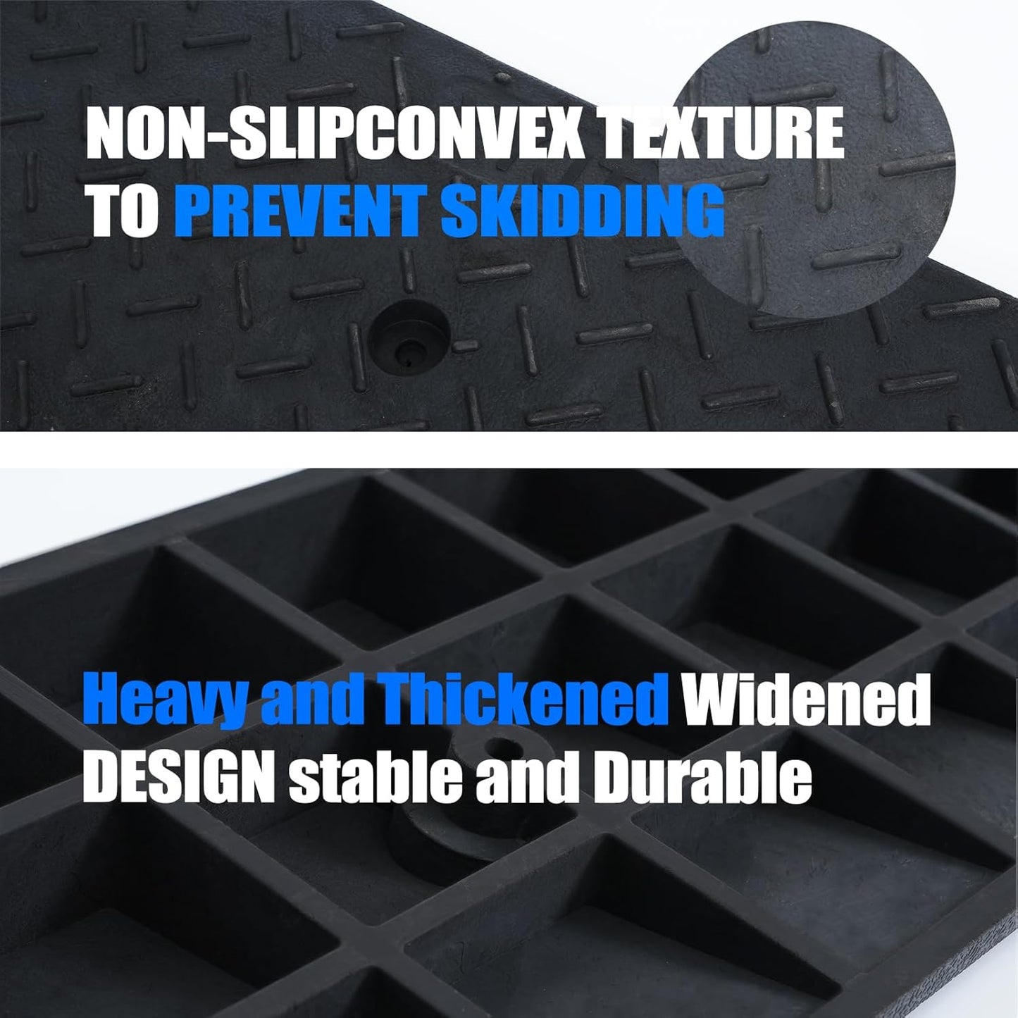 2 Pack 1.6'' Rise Rubber Curb Ramp Heavy Duty Loading Rubber Curb Ramps 3 Tons Driveway Ramp Car Slope Ramp for Loading Dock Bike Vehicle Warehouse Sidewalk Wheelchair (1.6" H)