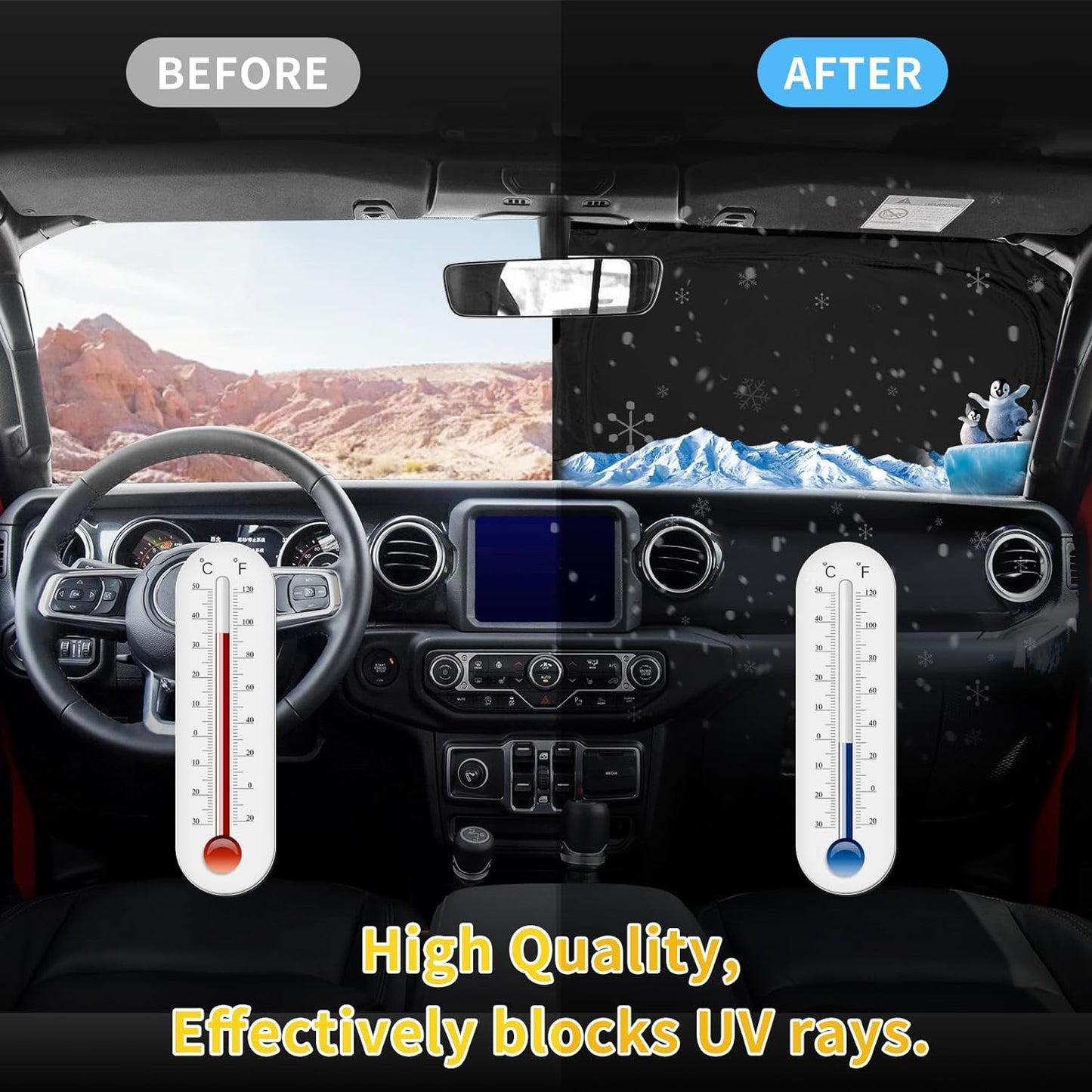 Sun Shade Sunshade for Subaru Outback Windshield Cover,4-Layer Front Window Shade Custom fit 2020-2024 2025 Outback SUV,Base,Premium,Limited,Touring Sun Visor 240T Retractable Shade Car Accessories