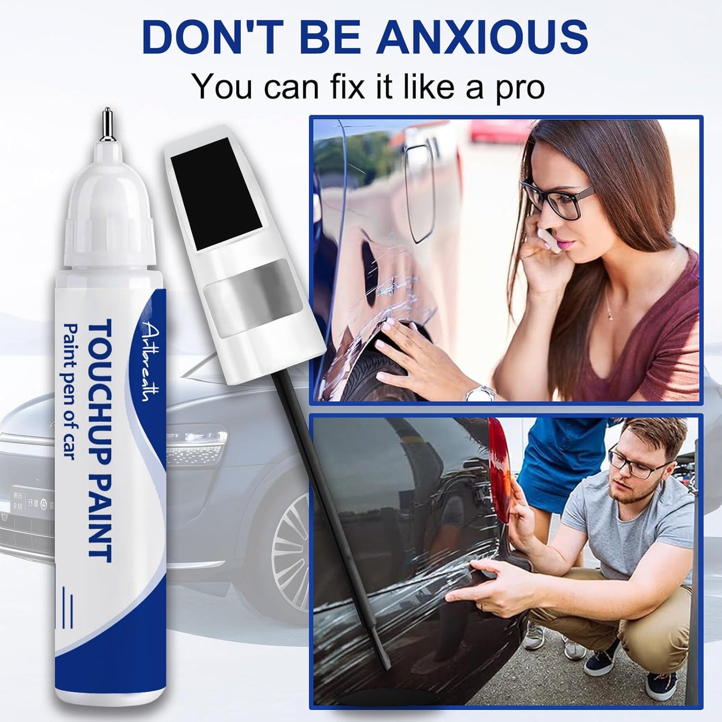 Aurora Black Pearl (ABP) Touch Up Paint for Kia-Exact Match–Chips and Nicks Car Paint Scratch Repair Kit Automotive Paint Pen for Forte/K5/Optima-models/Seltos/Sorento/Telluride