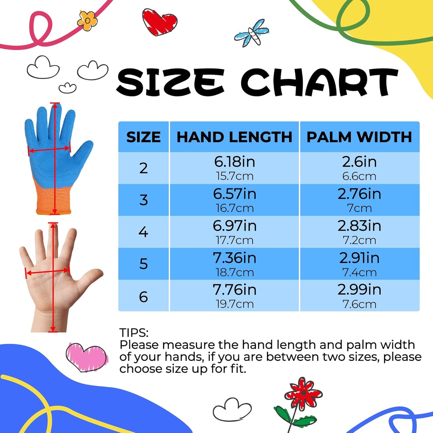 HANDLANDY 3 Pairs Kids Gardening Gloves Latex Free, Nitrile Coated Children Toddler Garden Yard Work Gloves for Little Girls Boys (Size S, Black-Orange)