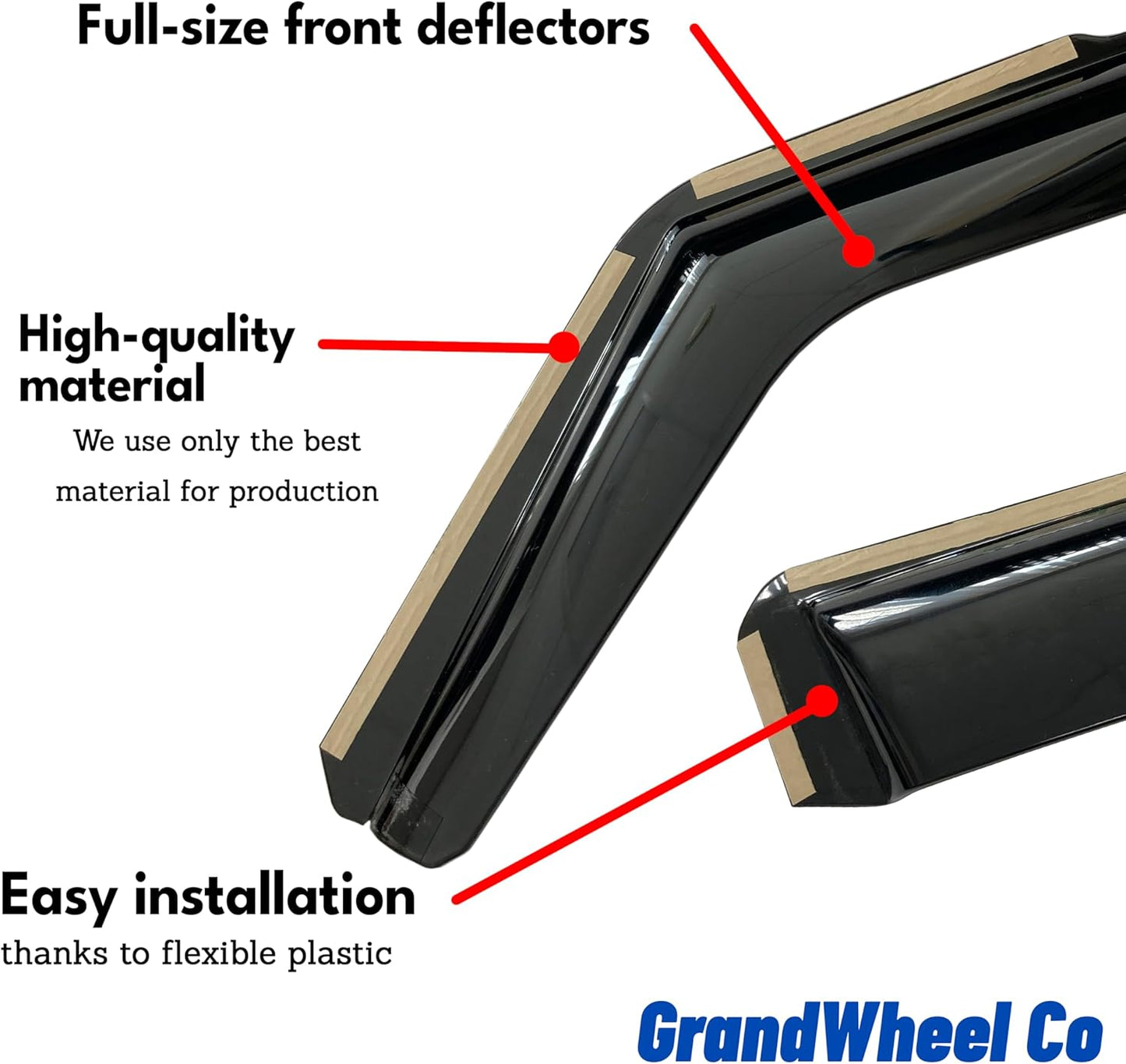 Window Deflectors Smoke Tinted in-Channel Side Window Vent Visor Deflectors Rain Guards Compatible with Toyota Tacoma Double Cab 2024-2025 - 4 pcs. GW1000