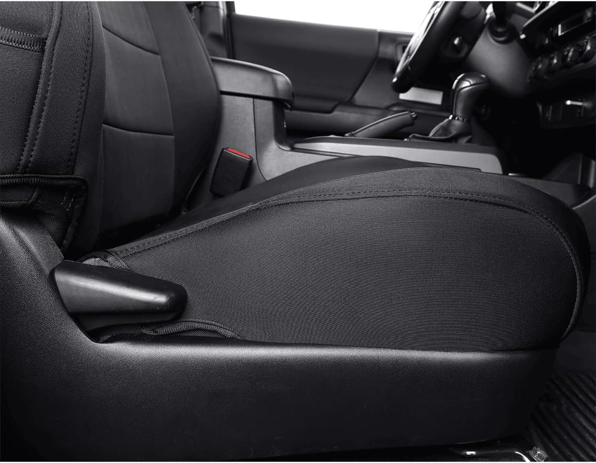 EKR Custom Fit Tacoma Front Car Seat Covers for Select Toyota Tacoma (Petrol & Hybrid) 2024 2025 Double cab SR,SR5,TRD Sport,TRD Off-Road,Limited - Front Row Only,Neoprene (Black)