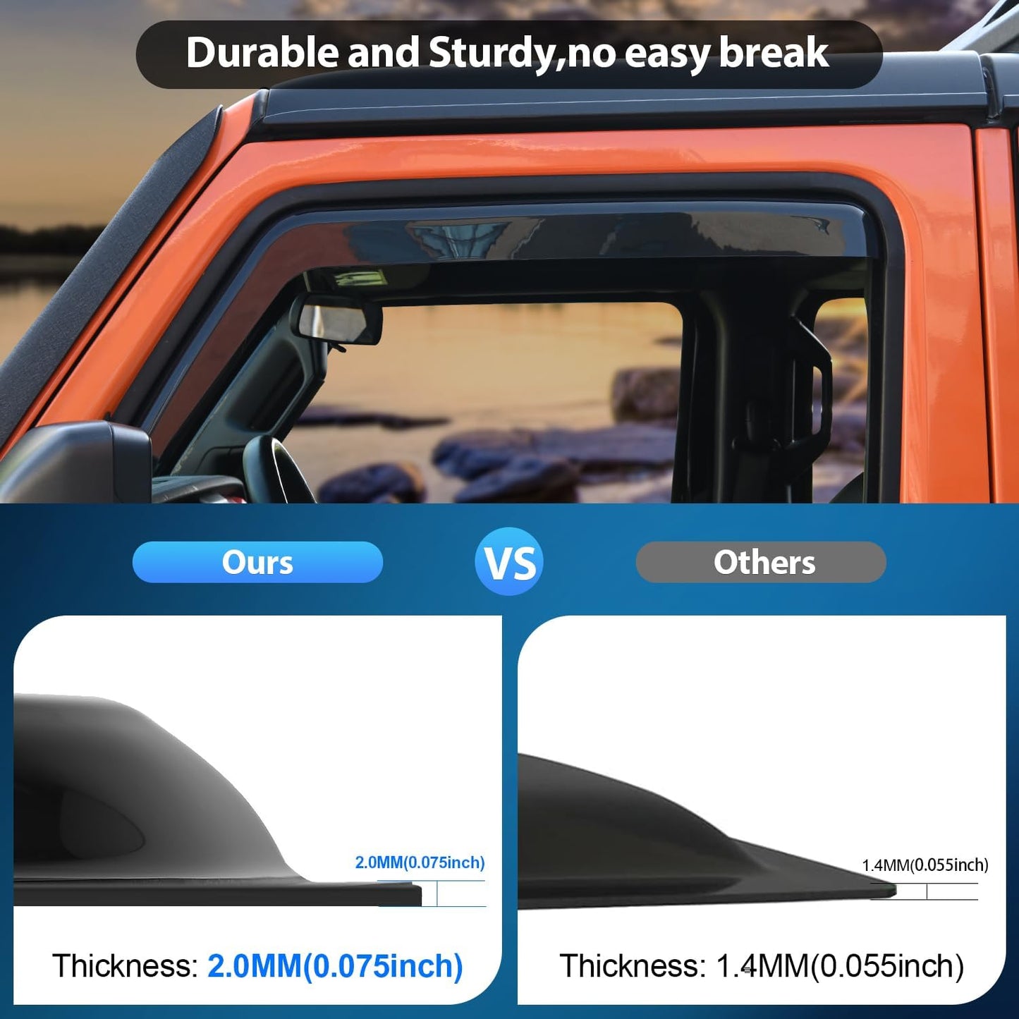 Nilight Window Visor Compatible with Dodge Durango 2011 2012 2013 2014 2015 2016 2017 2018 2019 2020 2021 2022 2023 2024 in Channel Window Deflectors, Rain Guards Acrylic-4pcs