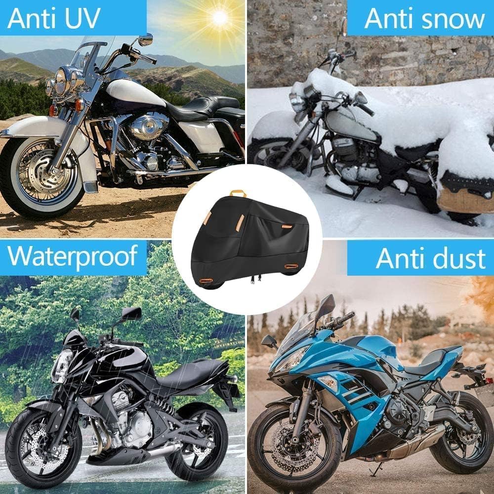 Bike Cover Outdoor Storage Waterproof for 1 Bike, 300D Oxford, Lock Holes, Reflective, Windproof Buckles, Bike Tarp for Mountain Road City Electric Bicycle (S: 68" x 33" x 39")