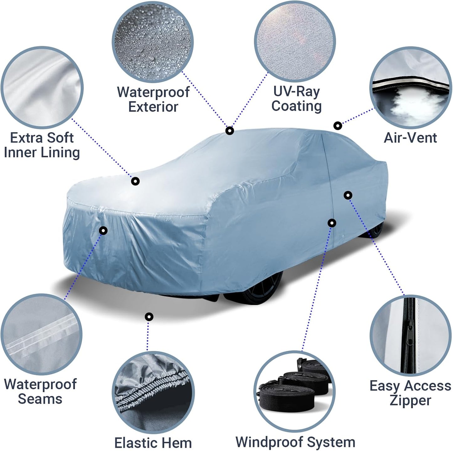 iCarCover Premium Car Cover for 1978-1995 Porsche 928 Heavy Duty Waterproof All Weather Automobiles Custom Fit Indoor Outdoor UV Snow Protection Covers with Straps and Bag