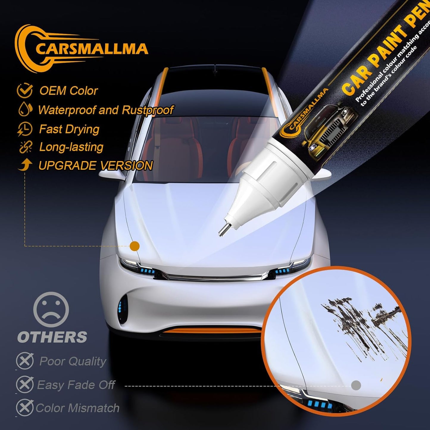 W6H Serenity White Pearl Car Touch Up Paint for Hyundai, Color Accurate Car Paint Scratch Repair Pen Kit Quick & Easy Fix Vehicle Chips and Automotive Nicks Scuff