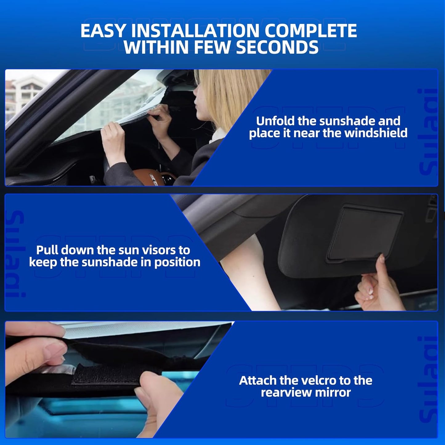 Windshield Sun Shade for Toyo-ta Camry LE XSE XLE Hybrid SE 2012-2017 Foldable Sunshade Custom Fit Front Window Car Interior Accessories Protector Blocks UV Rays