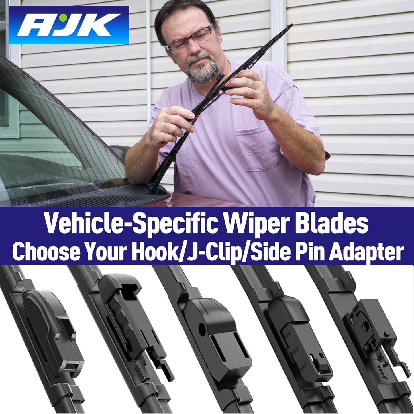 AJK Wiper Blades for Chevrolet Suburban 2021 2022 2023 2024, 2 Piece All Weather OEM Quality Automotive Replacement Windshield Wiper Blades for My Car