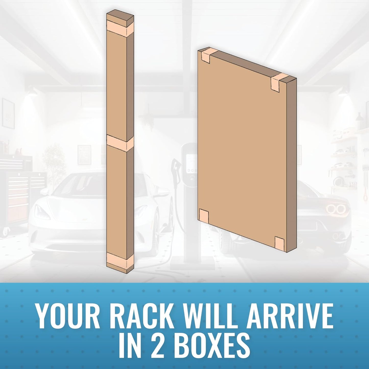 MonsterRax Overhead Garage Storage Rack 2x8, Ceiling Mounted Shelving, Adjustable Hanging Organizer, Heavy Duty Steel, 350 Pound Capacity, Color: Hammertone, Adjusts 18-33" from Ceiling