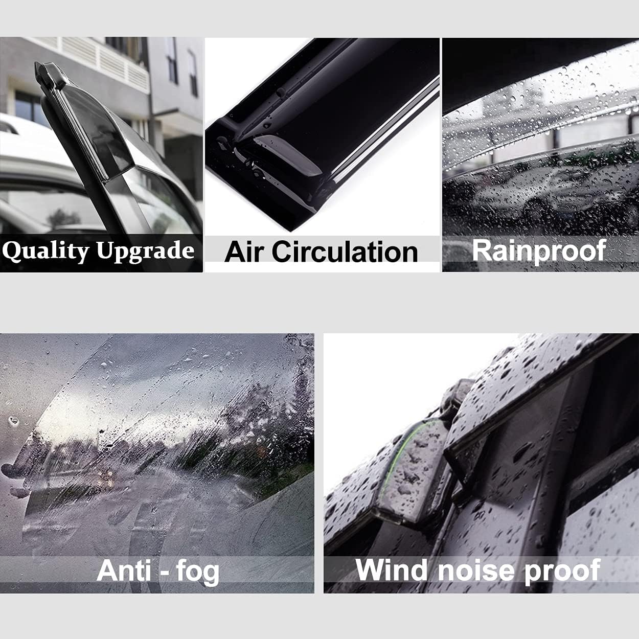 94077 Side Window Wind Vent Deflector,4pcs Outside Mount Style Nice Sun Rain Guards Set,Window Visor fit for 2009-2014 Nissan Murano