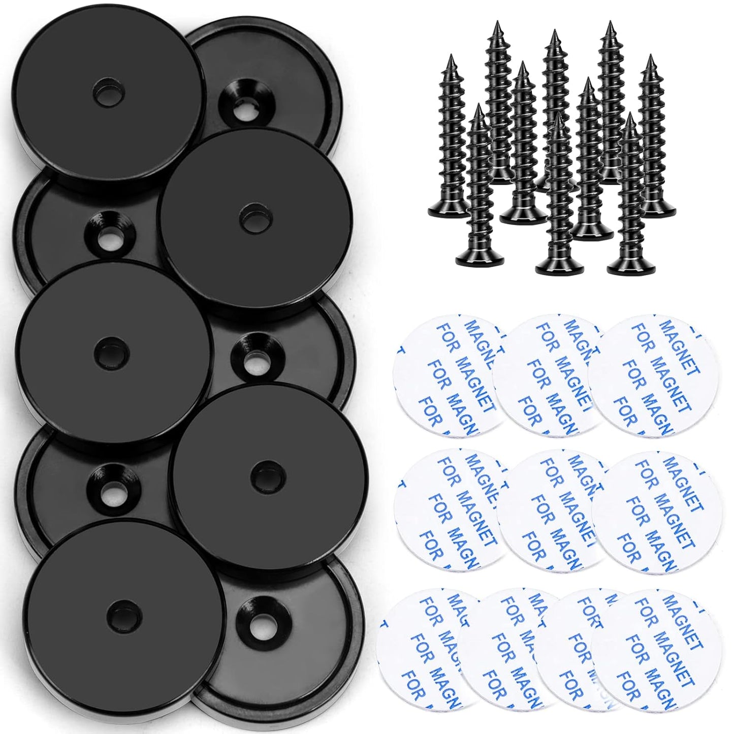 LOVIMAG Magnets,110lb+ Waterproof Super Strong Neodymium Magnet with Hole for Wall Mounting,Strong Rare Earth Cup Magnets with Heavy Duty Countersunk Hole and Screws for Tool Room,Workplace-Pack of 12