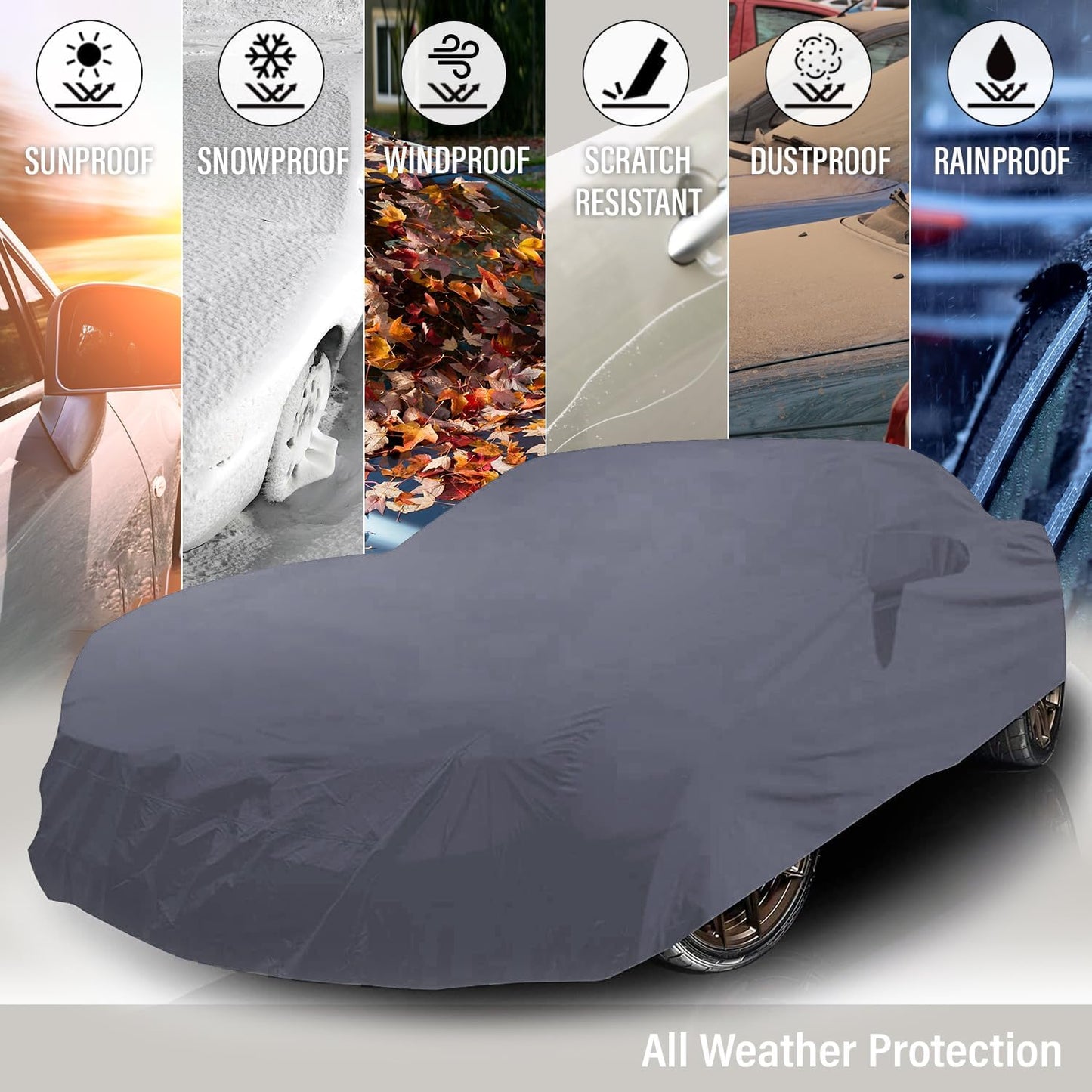 Supreme Full Car Cover – for Pontiac Torpedo 1947 Semi Custom Fit Waterproof Full Coverage All Weather Windproof Dust Proof Indoor Outdoor Automobile
