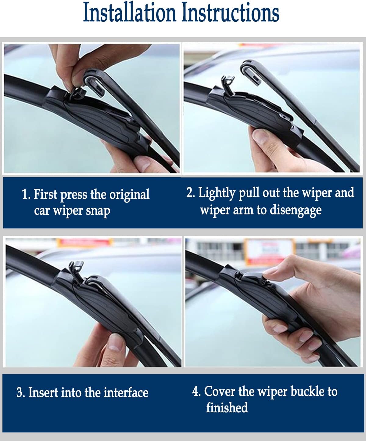 3Pcs Windshield Wiper Blades for Kia Sportage 2005 2006 2007 2008 2009 2010, Hyundai Tucson 2005-2009 Original Equipment Automotive Replacement Windshield Wiper Blades - 24"/16"/12" (Pack of 3)