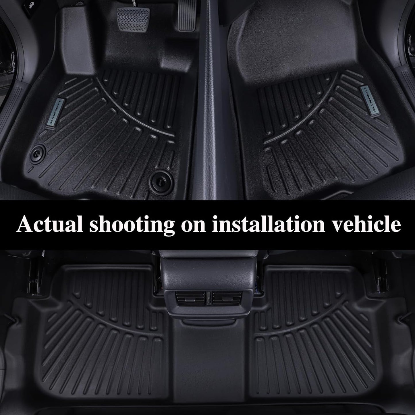 Floor Mats for Ford F-150 SuperCrew Cab 2010-2014, All-Weather Custom Fit, Front & 2nd Row, 3-Piece Set, Black