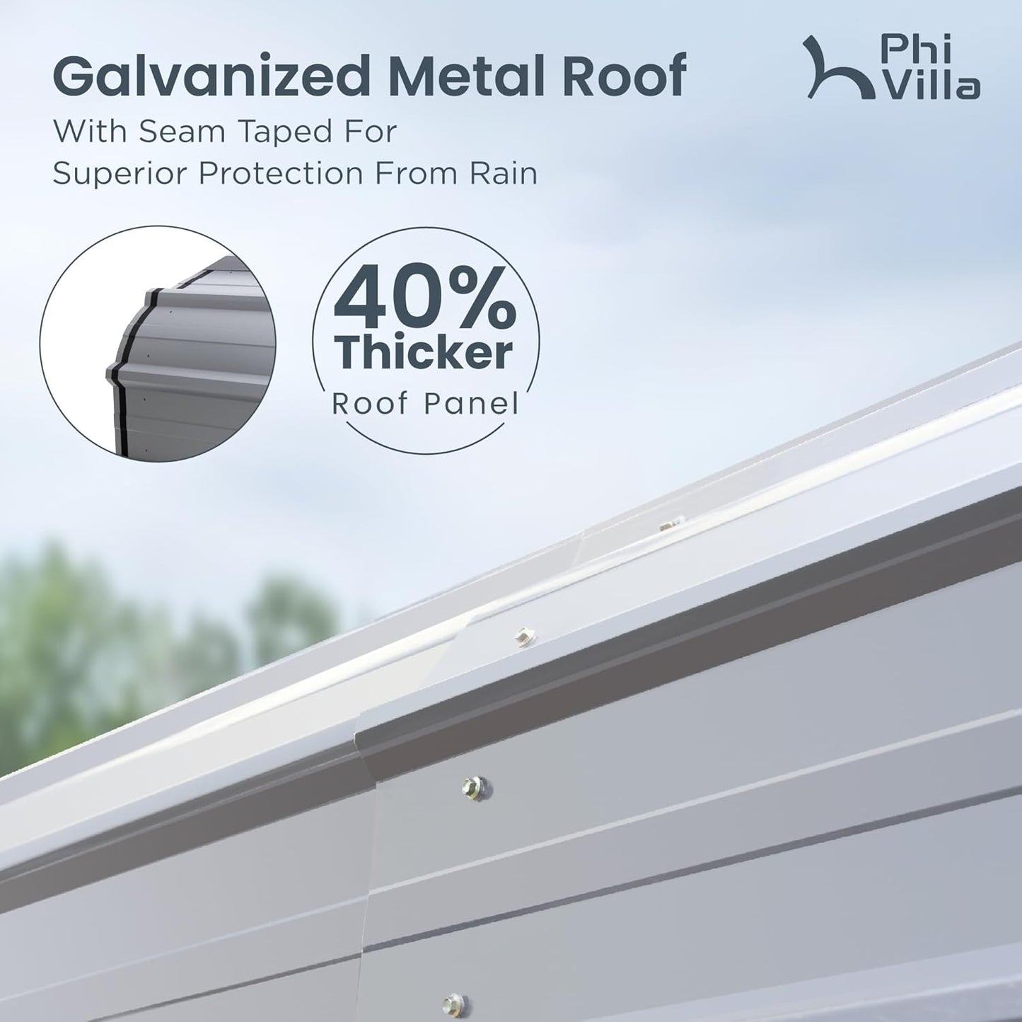 PHI VILLA 2 car Metal Carports 20 x 20 ft Carport with Galvanized Steel Roof, Sturdy Heavy Duty Metal Carport for Cars, Boats, and Tractors