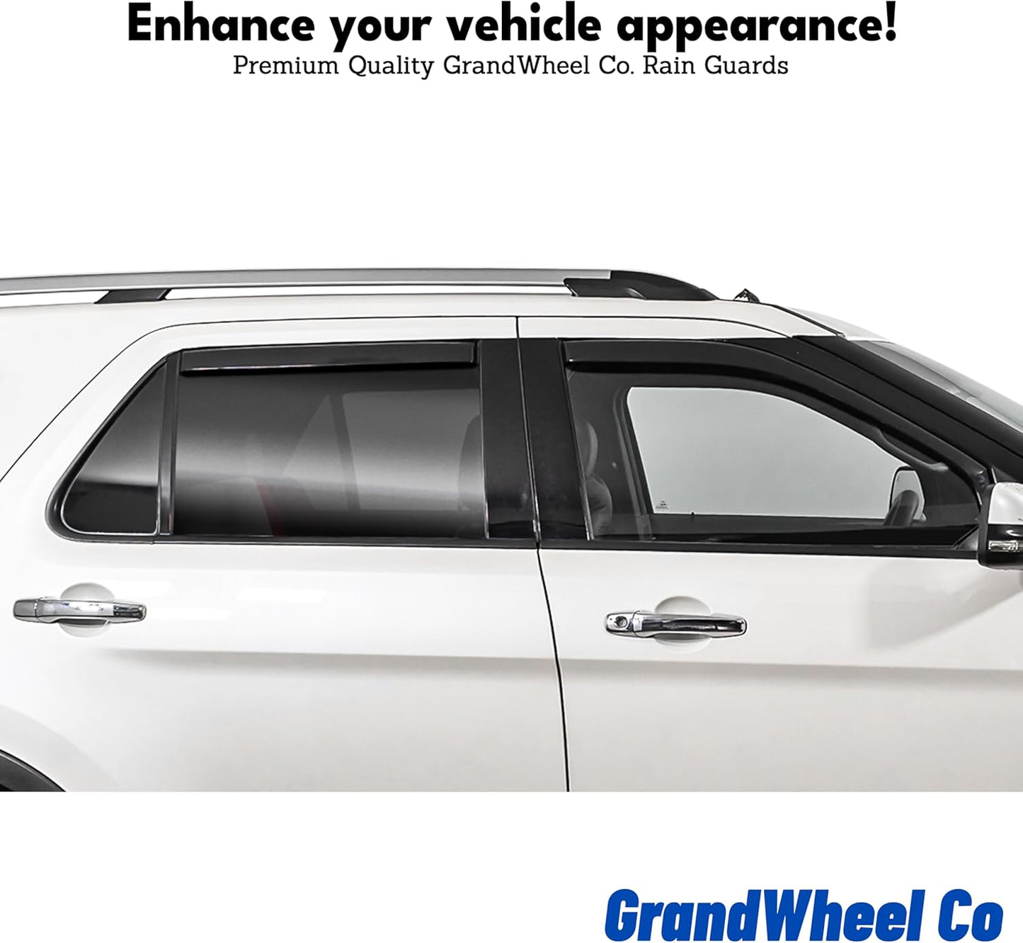 Window Deflectors Smoke Tinted In-Channel Side Window Vent Visor Deflectors Rain Guards Compatible with Grand Caravan 2008-2020 - 4 pcs. GW0584