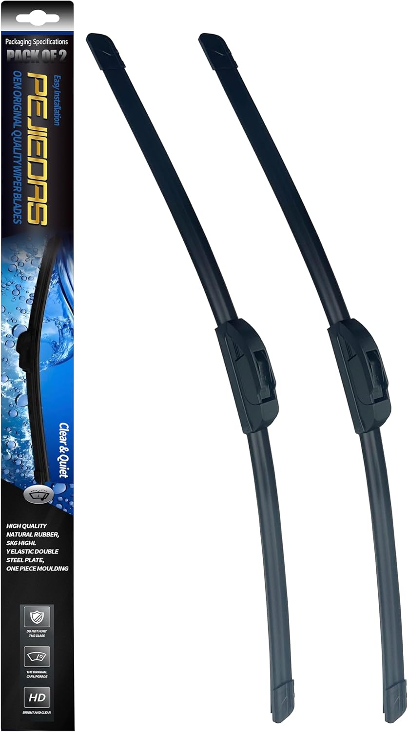 OEM Quality Front Wiper Blades, Replacement for 2006-2012 Toyota RAV4,2007-2012 Dodge Caliber,2010-2017 Chevrolet Equinox, OE Original Style (24 Inch + 17 Inch Front Wiper Blades)