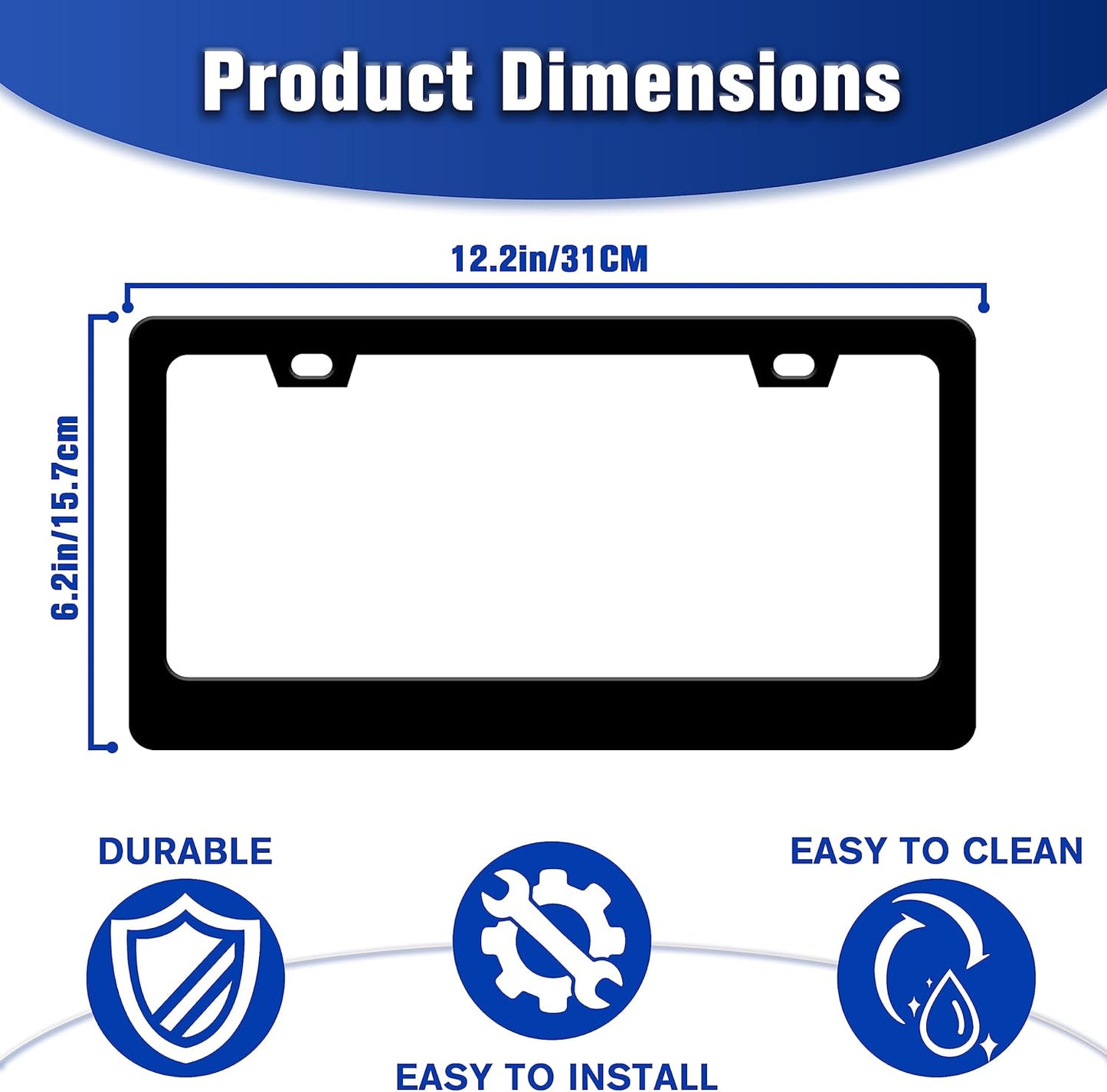 Snow Mountains License Plate Frame Starry Sky Mountain Forest License Plate Holders Funny Stainless Steel Auto Accessory Bracket 2 Hole with Screws for US Vehicles 6x12 Inch