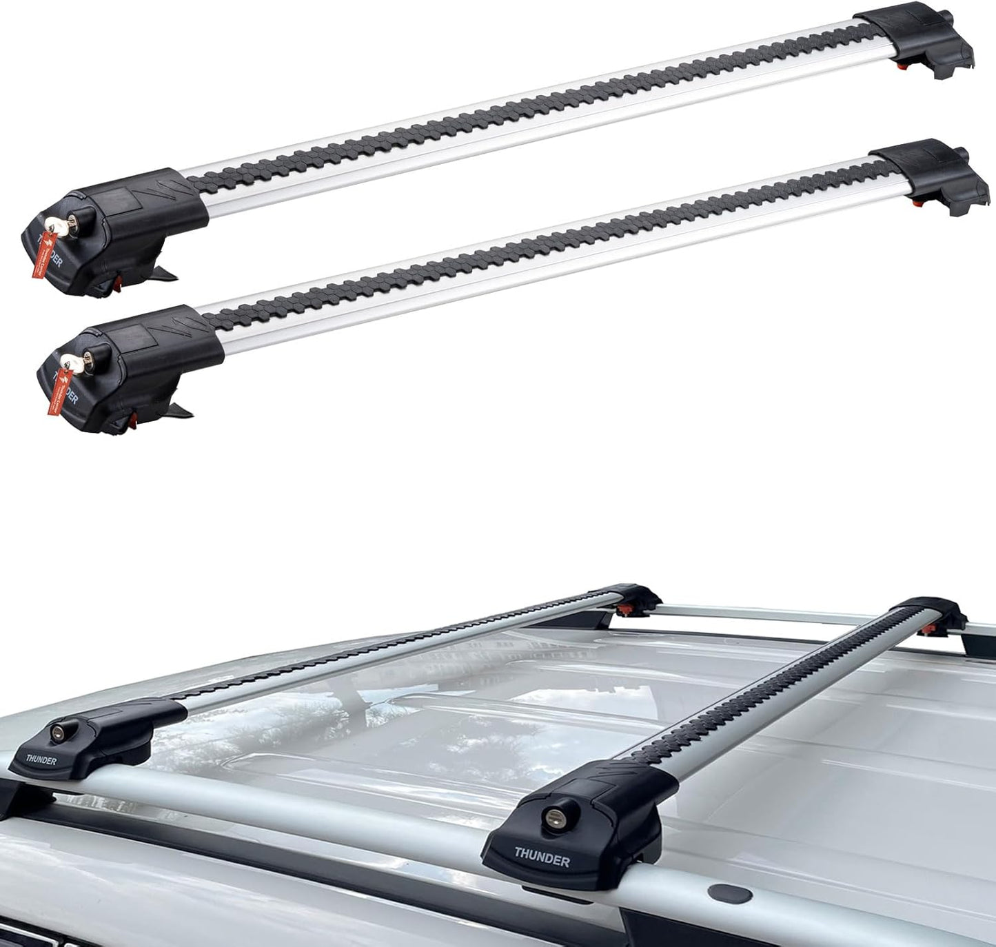 for Subaru XV Crosstrek 2013 2026 Roof Rack Cross Bars | Lockable Aluminum Luggage Carrier | Anti-Theft Design with Key | Fits with Raised Side Rails | Base Premium Sport Limited Wilderness (Gray)