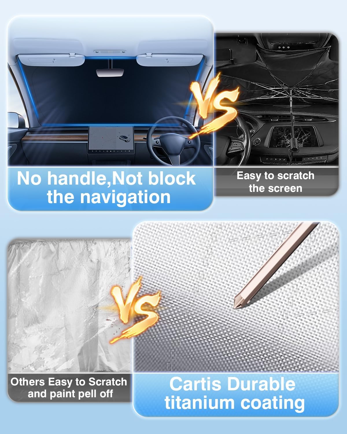 2024 New 5-Layer Windshield Sun Shade Custom Fit for Kia Soul 2020-2024 2025 Accessories Foldable Car Front Window Sunshade Sun Visor Protector