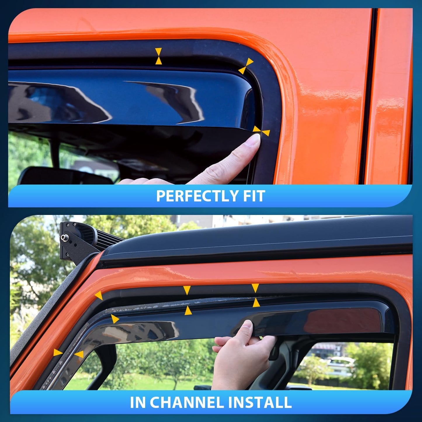 Nilight Vent Window Visors for Volkswagen (VW) Tiguan 2018 2019 2020 2021 2022 2023 2024 2025, in-Channel Rain Guards, Original Window Deflectors-4PCS