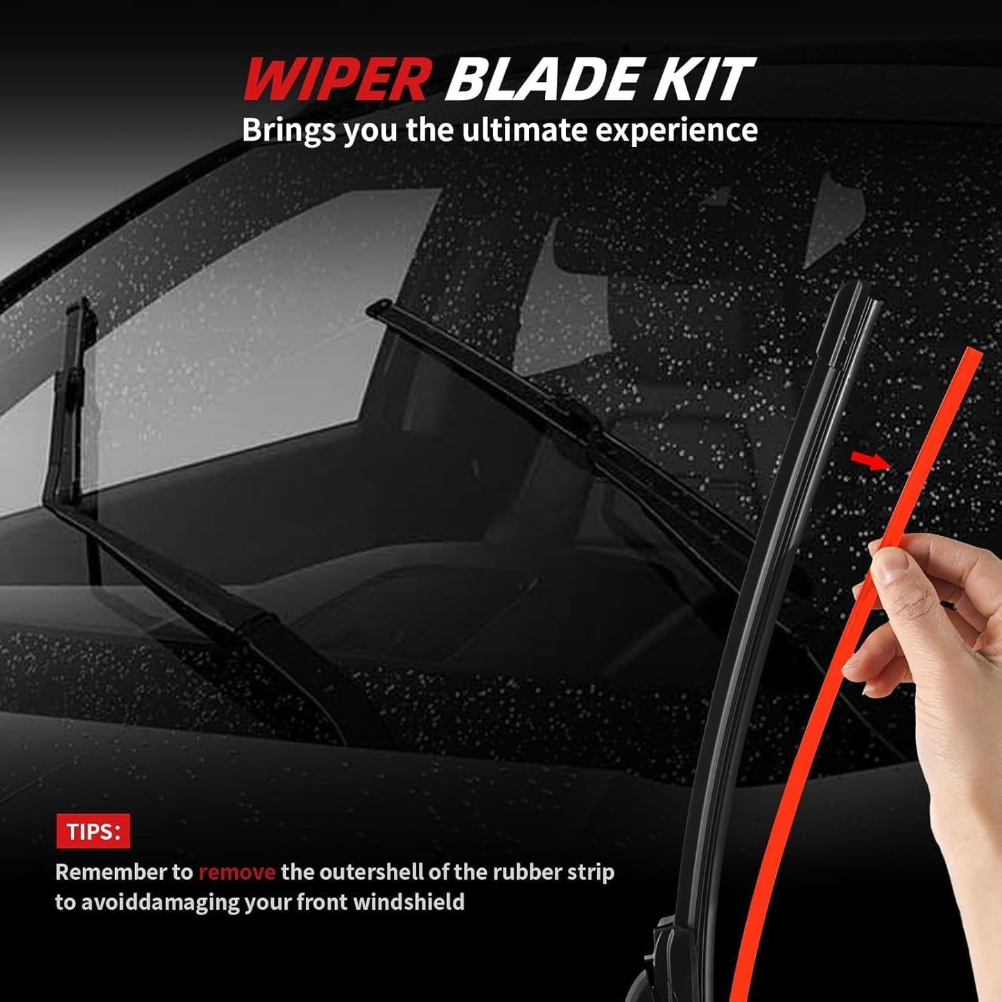 OTUAYAUTO Premium Windshield Wiper Blades - Replacement for Buick Encore 2013-2022 - Precision Fit, All-Weather Performance, Front and Rear Wiper Blades, Top Lock - 26"+14"+10" (Pack of 3)