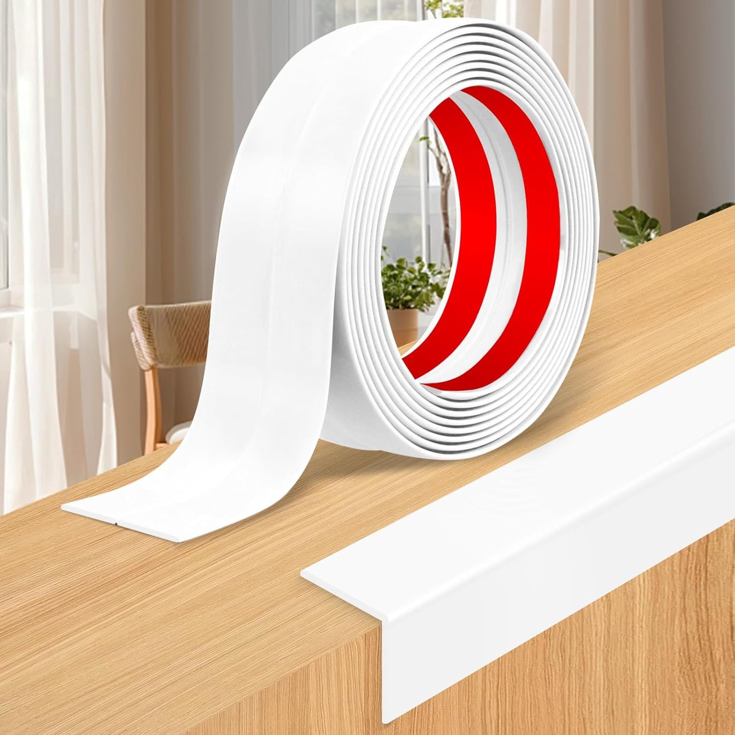 Wall Corner Protector Moulding Trim Peel and Stick Wall Corner Guards Trim Flexible Self Adhesive Edge Protector Moulding, 0.8 in x 40 Ft, White