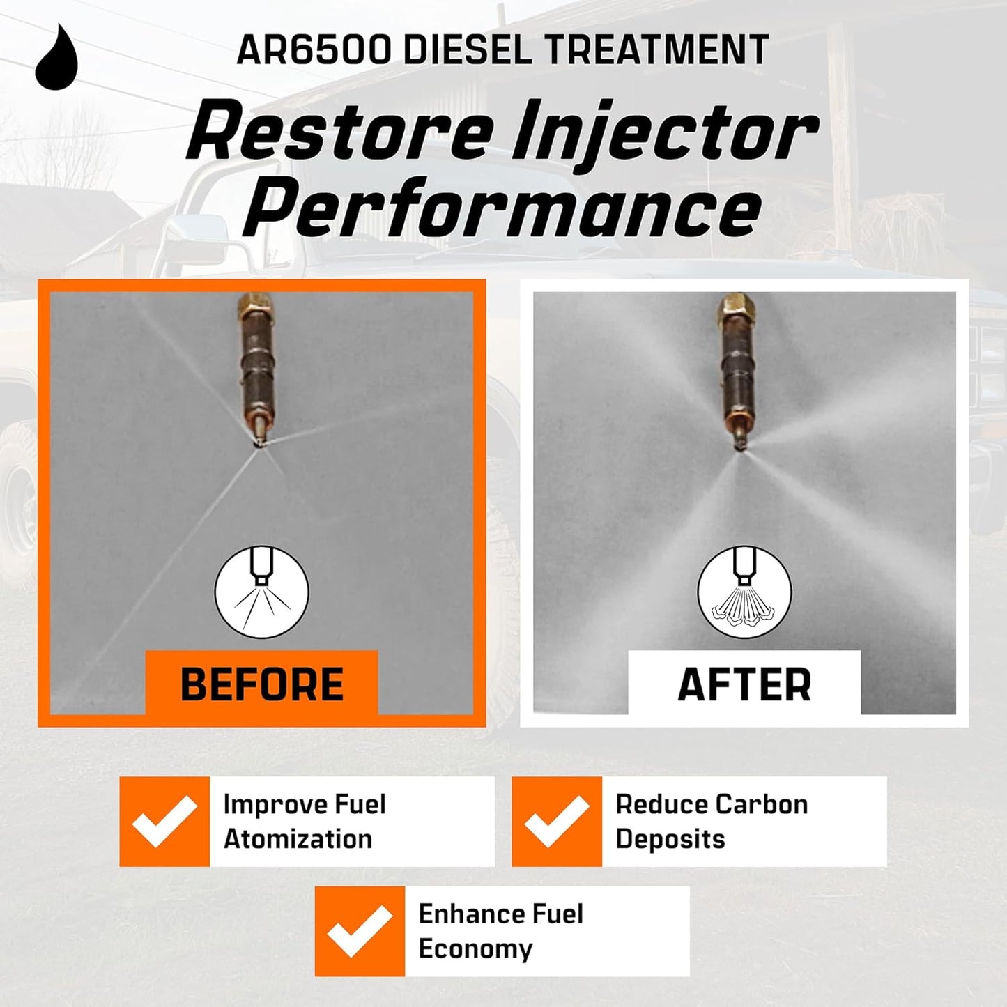 Archoil AR6500 Diesel Treatment (10.1 oz) - Four Pack - Treats 400 Gallons - Additive for All Diesel Vehicles…