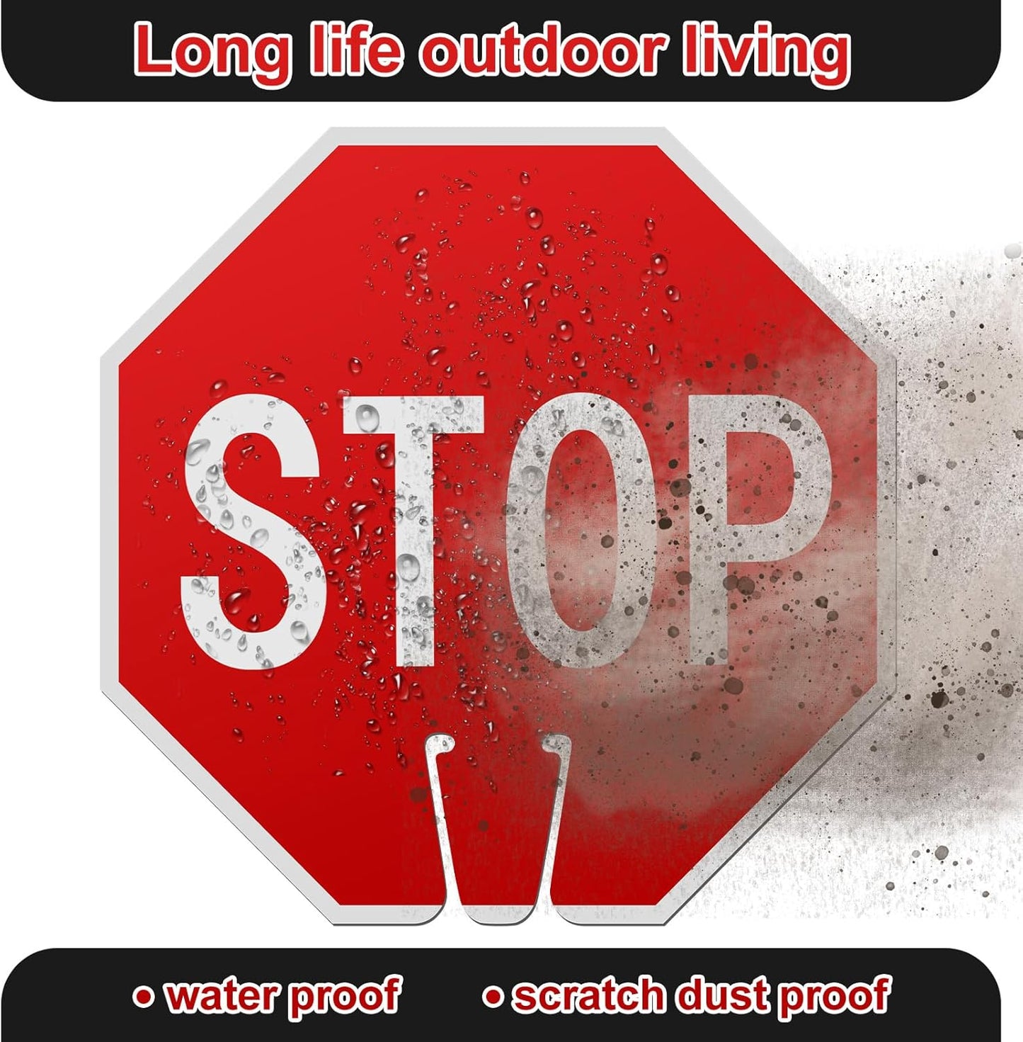 Geetery 3 Pcs Stop Signs 12 x 12 Inches PVC Traffic Cones Top Warning Signs Double Sided for Street Road Barricade Outdoor Weather Resistant Construction