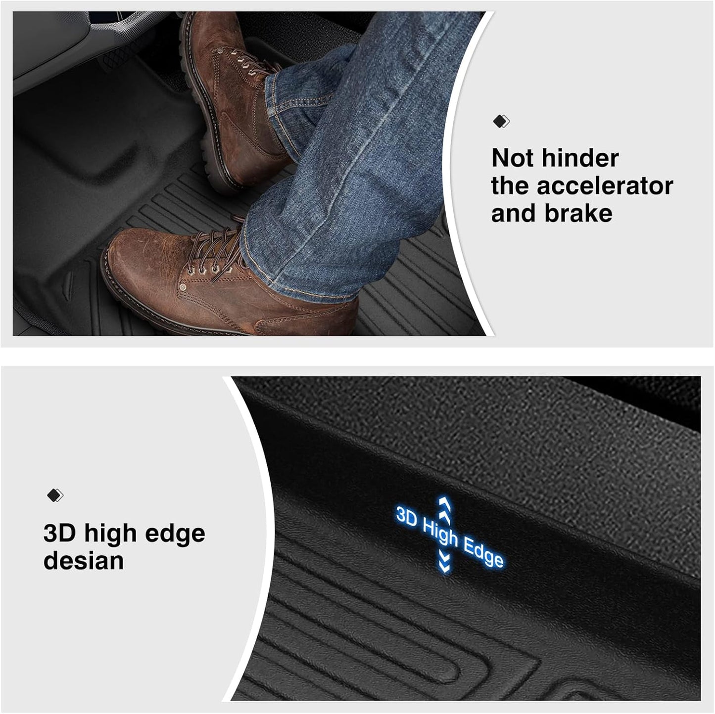Powerty Floor Mats for 2023-2025 Kia Sportage Plug in Hybrid (PHEV) Accessories All Weather Floor Liner 3D TPE 1st & 2nd Row Floor Mat Heavy-Duty Floor Liners