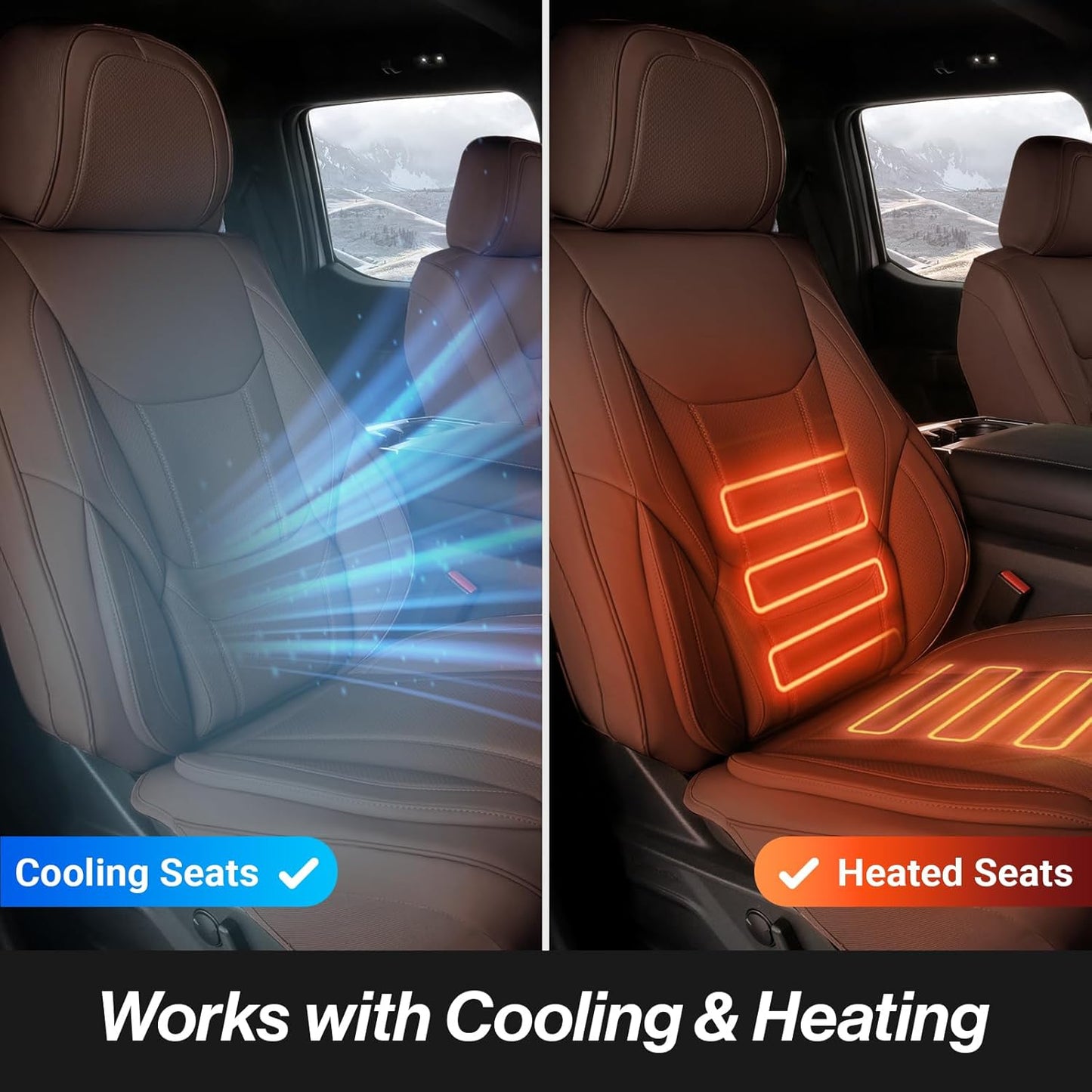Coverland Custom Car Seat Covers Compatible with Frontier Crew Cab, King Cab - Premium Leather Non-Slip Memory Foam Waterproof Custom Interior Protector Full Set-Dark Brown [See Size Chart-Size X137]