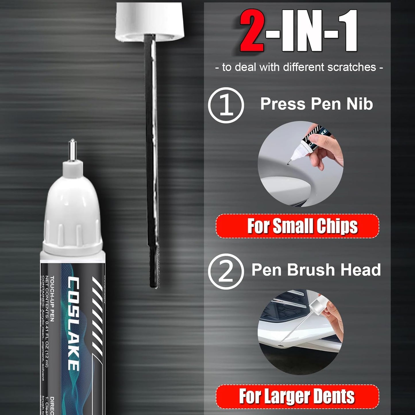 Car Touch Up Paint(Flame Red(PR4)) for Dodge Ram, Car Paint Scratch Repair Kit, Quick & Easy Solution to Repair, 2 in 1 Scratch Remover Pen with 2PCS Disposable Micro Applicators