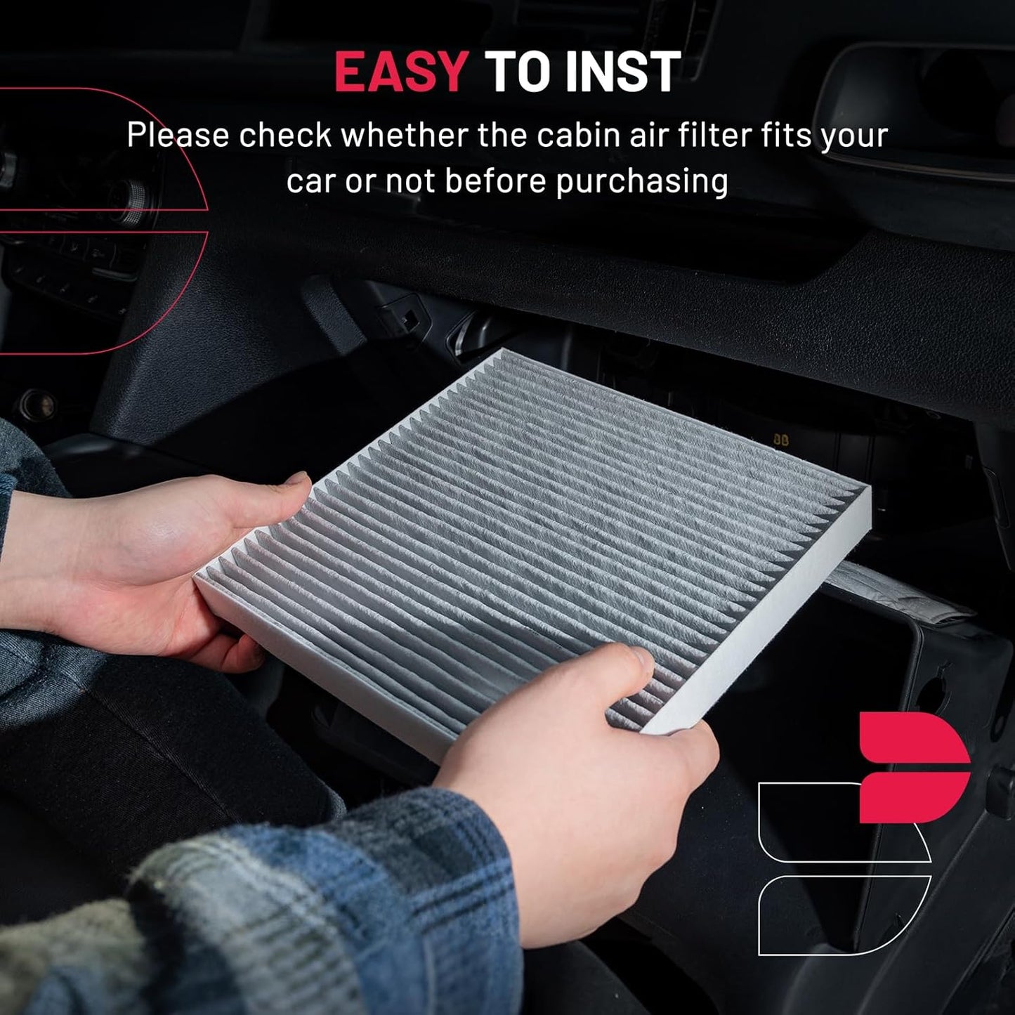 BDFHYK CF12155 Cabin Air Filter with Activated Carbon Compatible with Volvo 2019-2023 S60/V60/XC60, 2017-2023 S90, 2017-2022 V60 Cross Country, 2018-2021 V90, 2017-2021 V90 Cross Country, 16-23 XC90