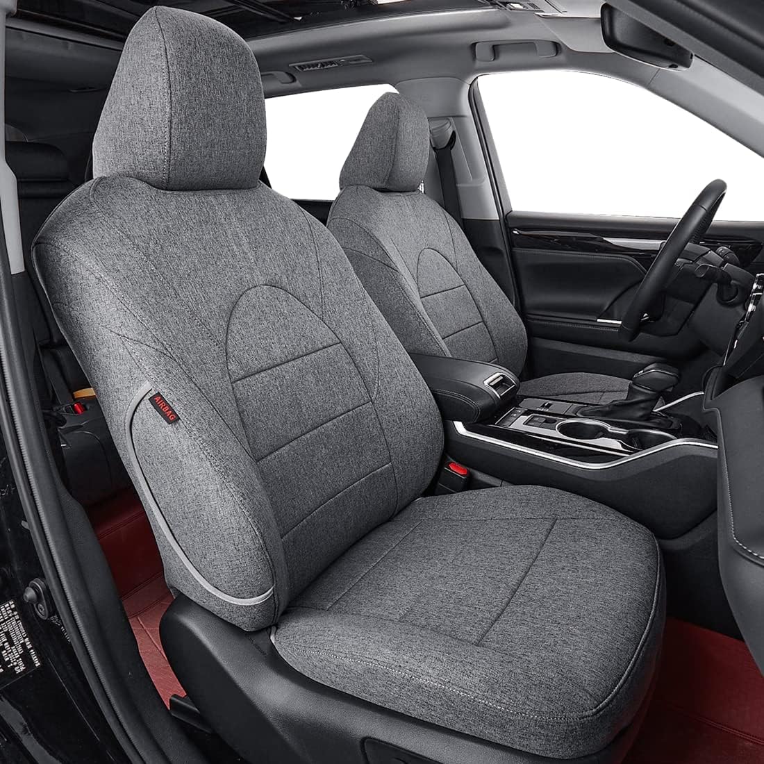 coverdream Custom Seat Covers Compatible with Select Toyota Camry XLE, XSE, XLE V6, XSE V6 2018 2019 2020 2021 2022 2023 Models (Gray,Full Set)