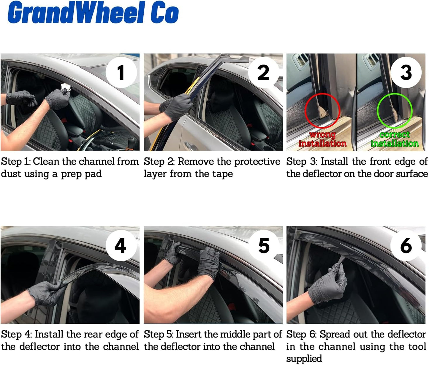 Window Deflectors Smoke Tinted In-Channel Side Window Vent Visor Deflectors Rain Guards Compatible with Escalade ESV 2021-2025 - 4pcs. GW0608