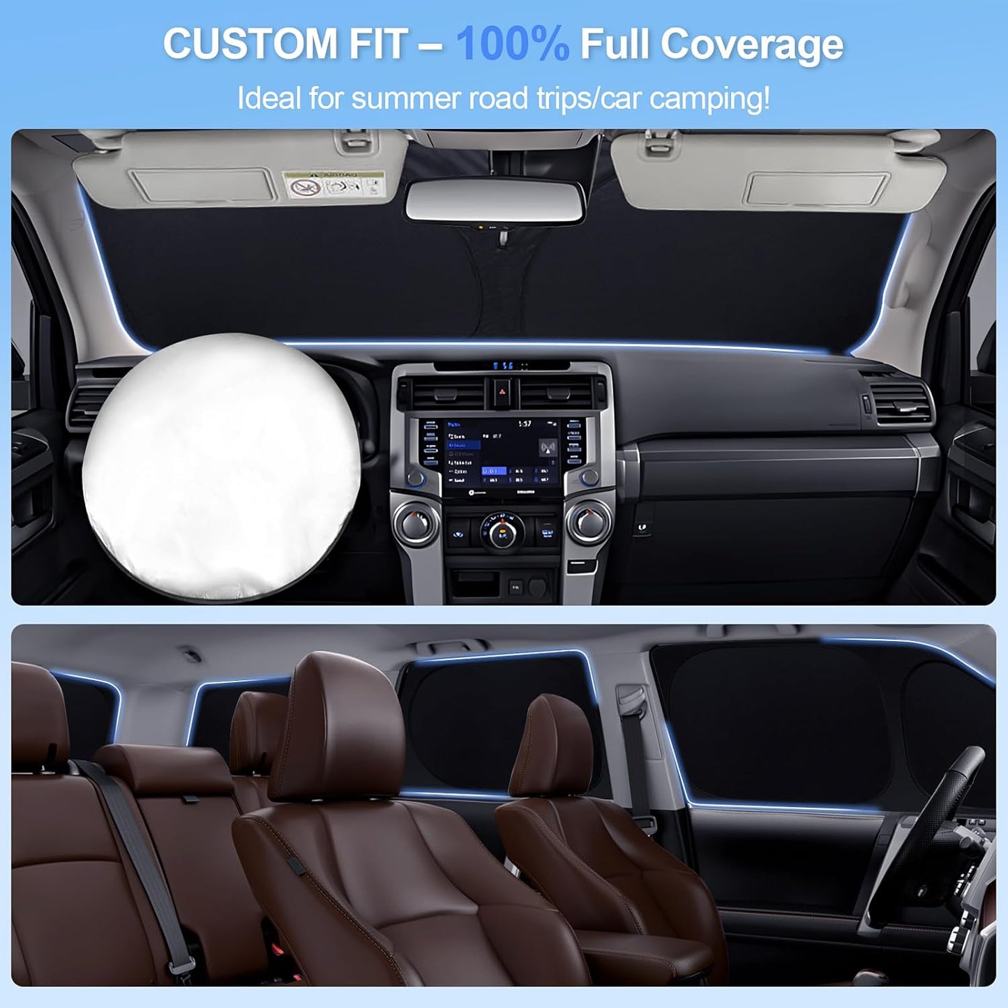 8pcs Car Window Shades for Honda CR-V 2023 2024 2025 Accessories,Windshield Side Rear Full Sunshade,Sun Visor UV Blocking, Privacy Protection and Blackout for Camping Outdoor