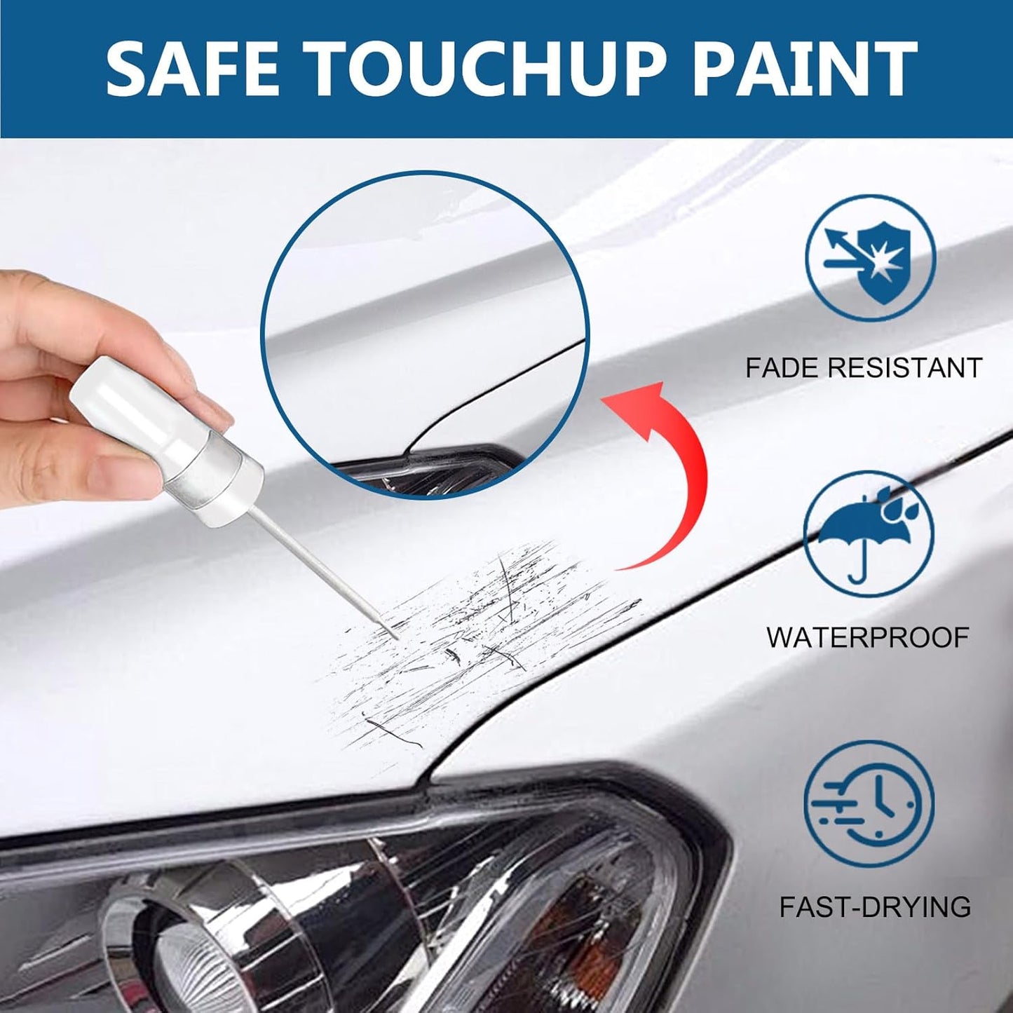 Crystal White Pearl(K1X) Touch Up Paint for Subaru-Exact Match 2 in 1 touchup Paint Pen for Chips and Nicks Repair Car Paint Scratch Repair Kit