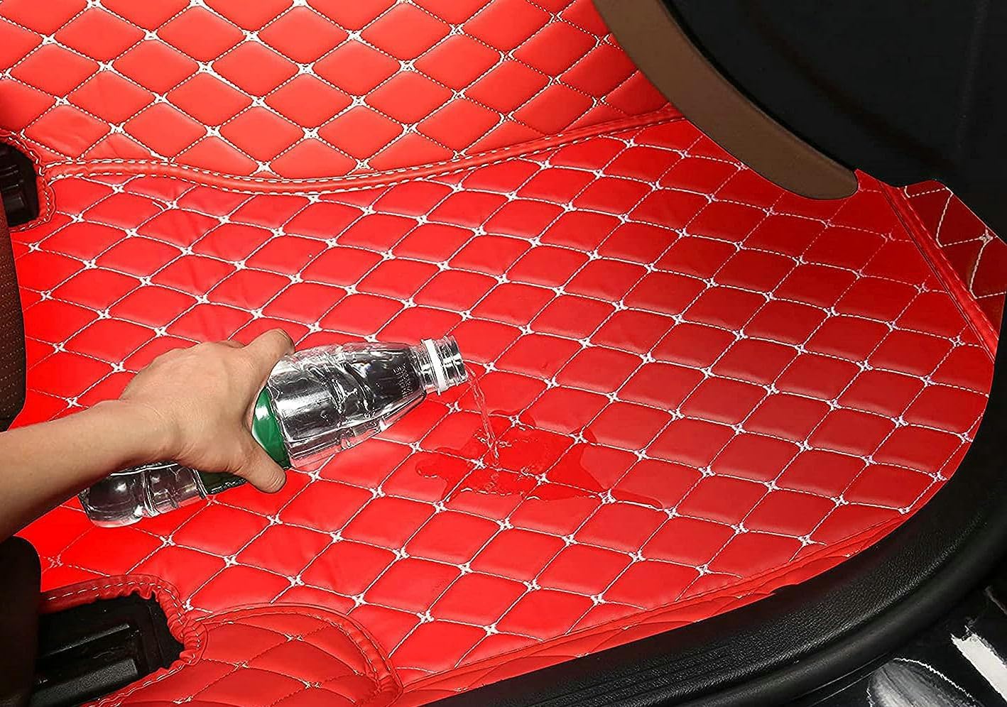 Custom Artificial Leather Waterproof All-Weather Car Floor Mats Fit for 99% Sedan SUV Sports Car Vehicle Car Mat (Brown)
