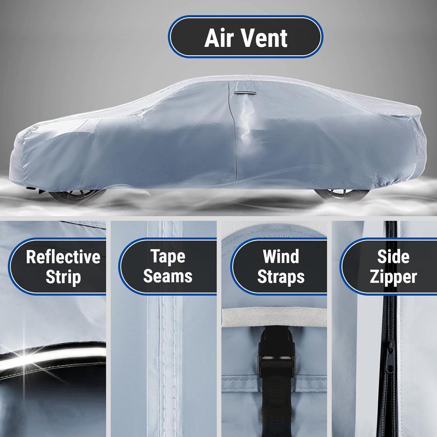 iCarCover Premium Car Cover for 1969-1973 Chevy Kingswood Heavy Duty Waterproof All-Weather Automobiles Custom Fit Indoor Outdoor UV Snow Protection Covers with Straps and Bag