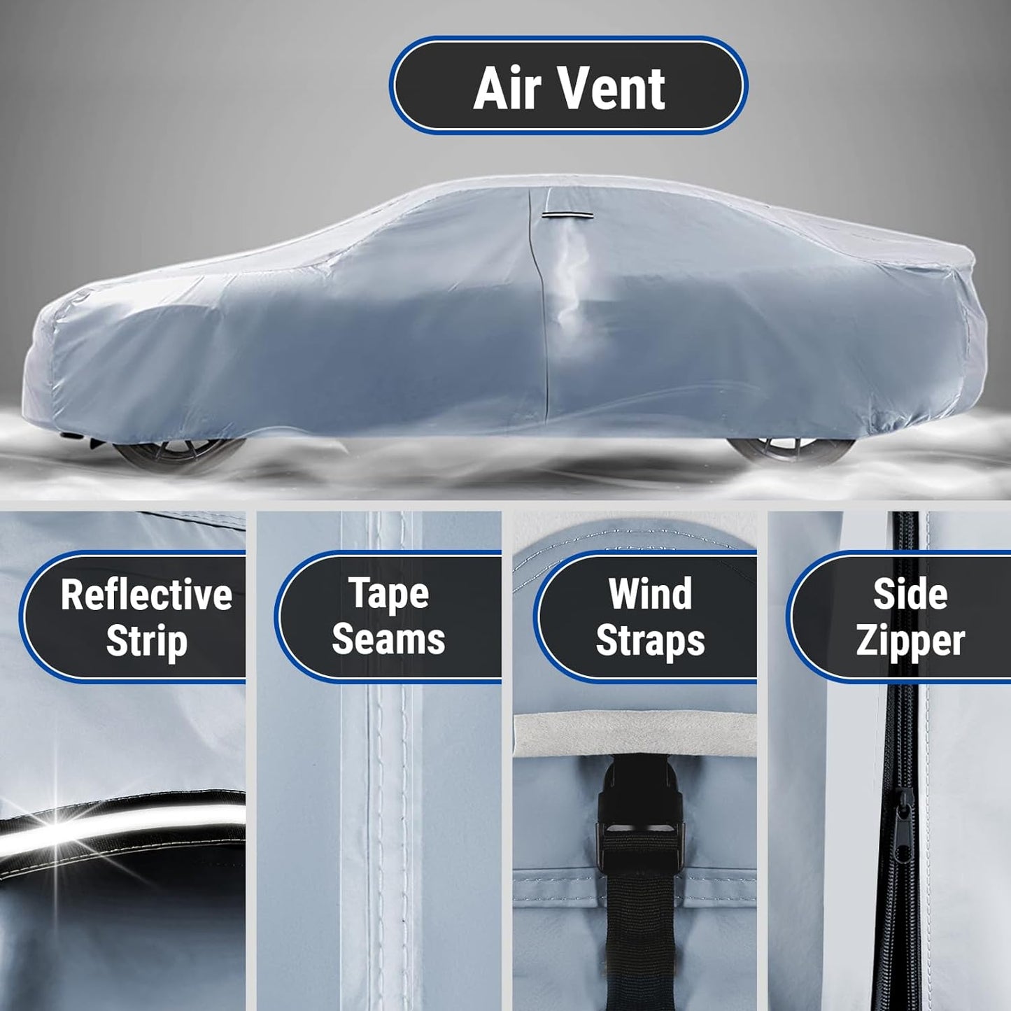 iCarCover Premium Car Cover for 1973-1975 Pontiac Grand Am Heavy Duty Waterproof All-Weather Automobiles Custom Fit Indoor Outdoor UV Snow Protection Covers with Straps and Bag