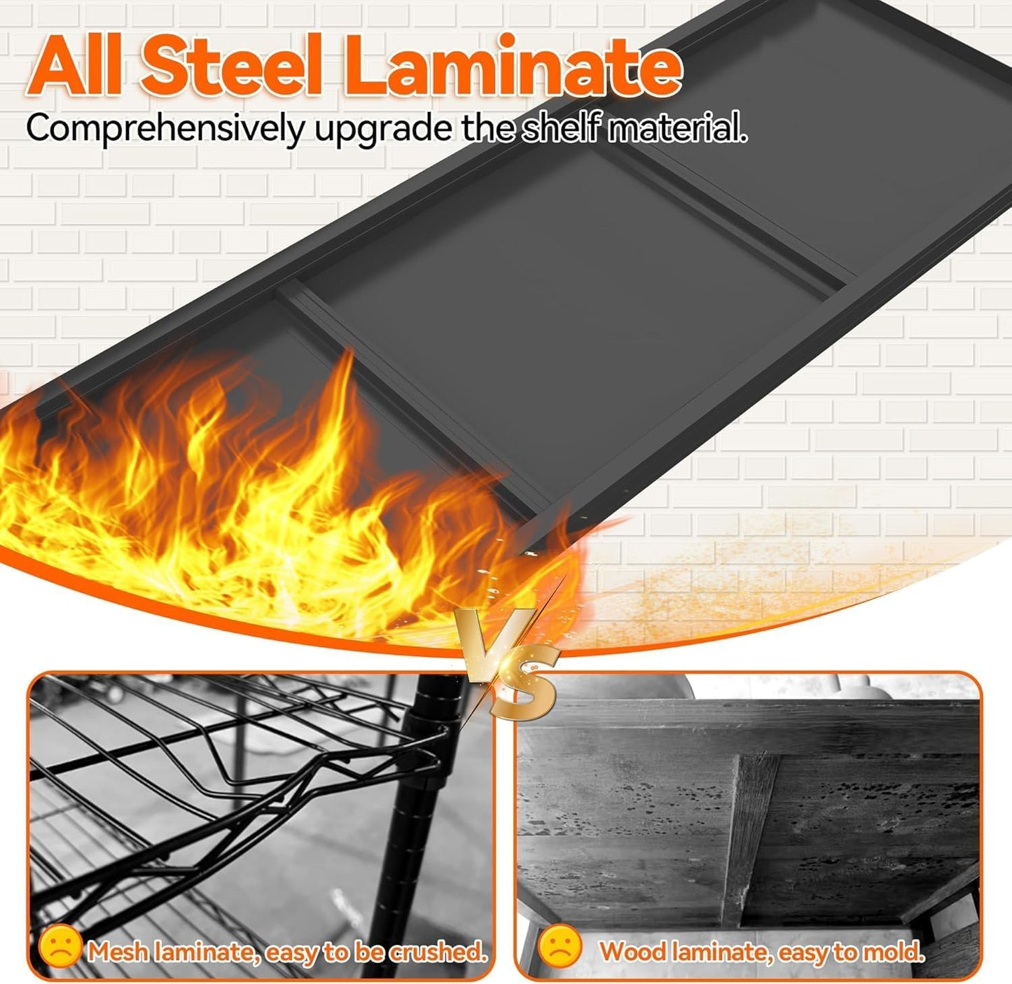 Metal Garage Shelving Unit, Heavy Duty 5-Tier Adjustable Storage Rack, Steel Shelving,2000 lbs Capacity, Industrial Shelves for Heavy Tools and Equipment (5-Tier 63" H x40 W x 14" D)